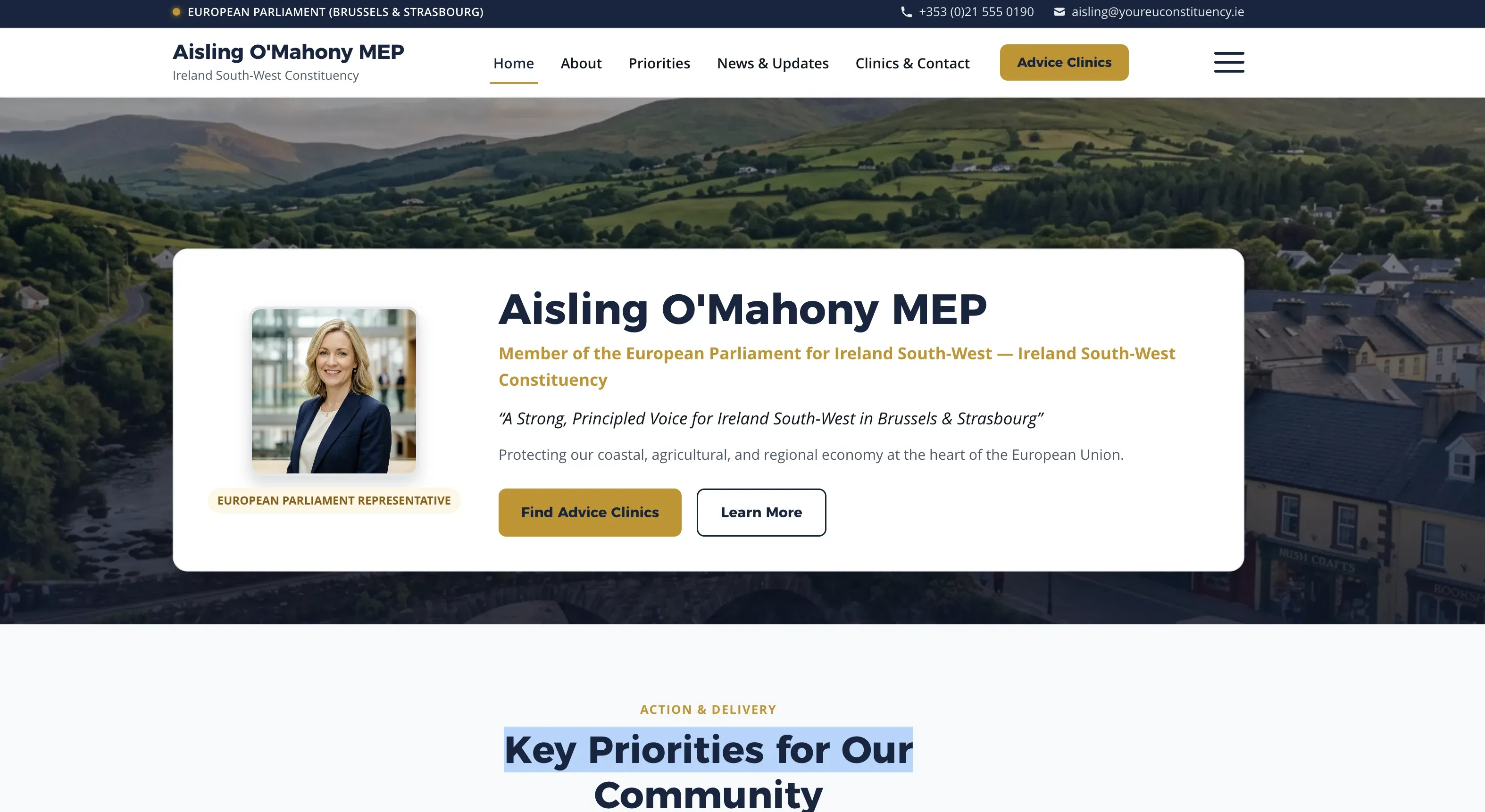 MEP campaign site — homepage of the demonstration build