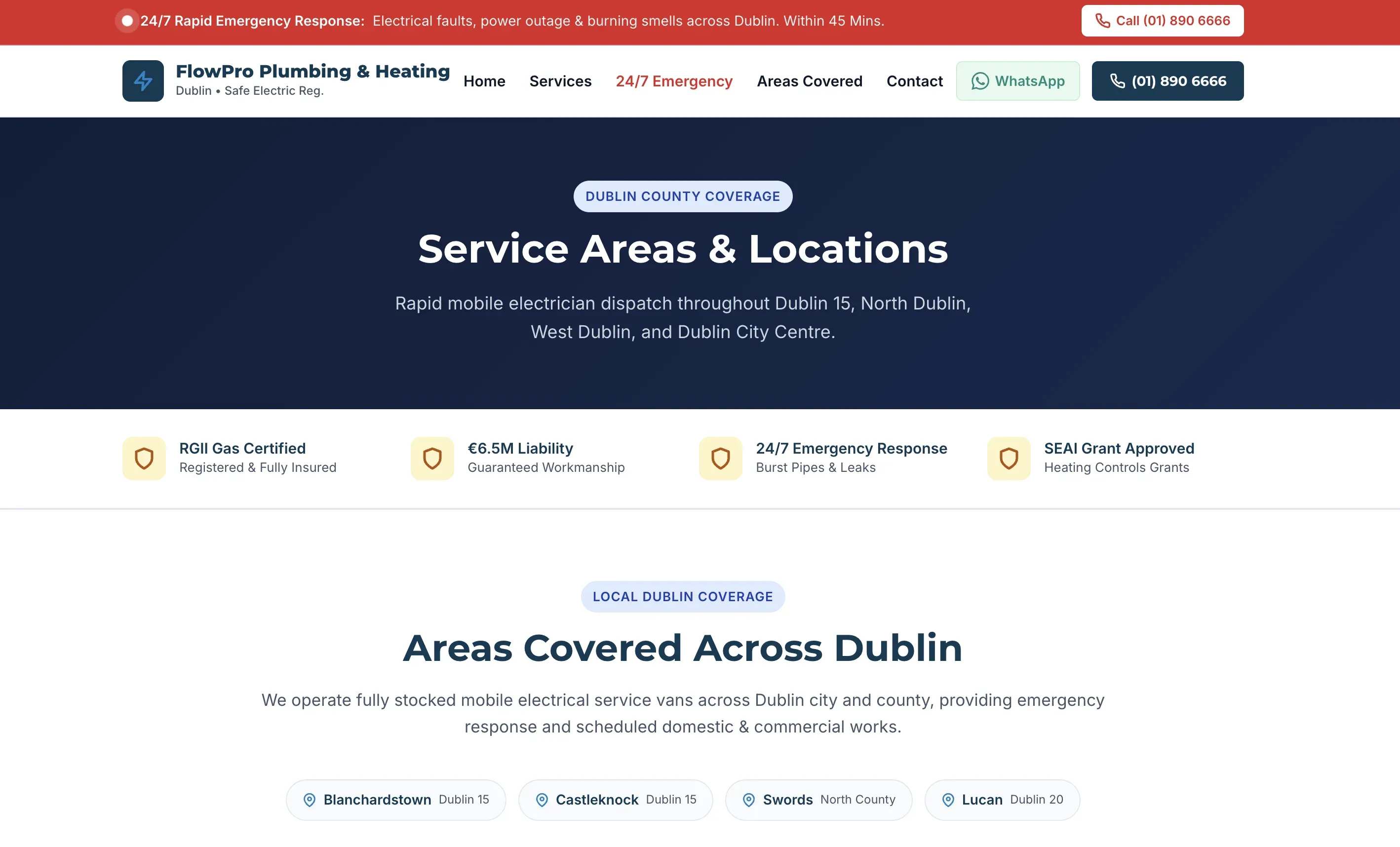 Plumbing & heating site — homepage of the demonstration build