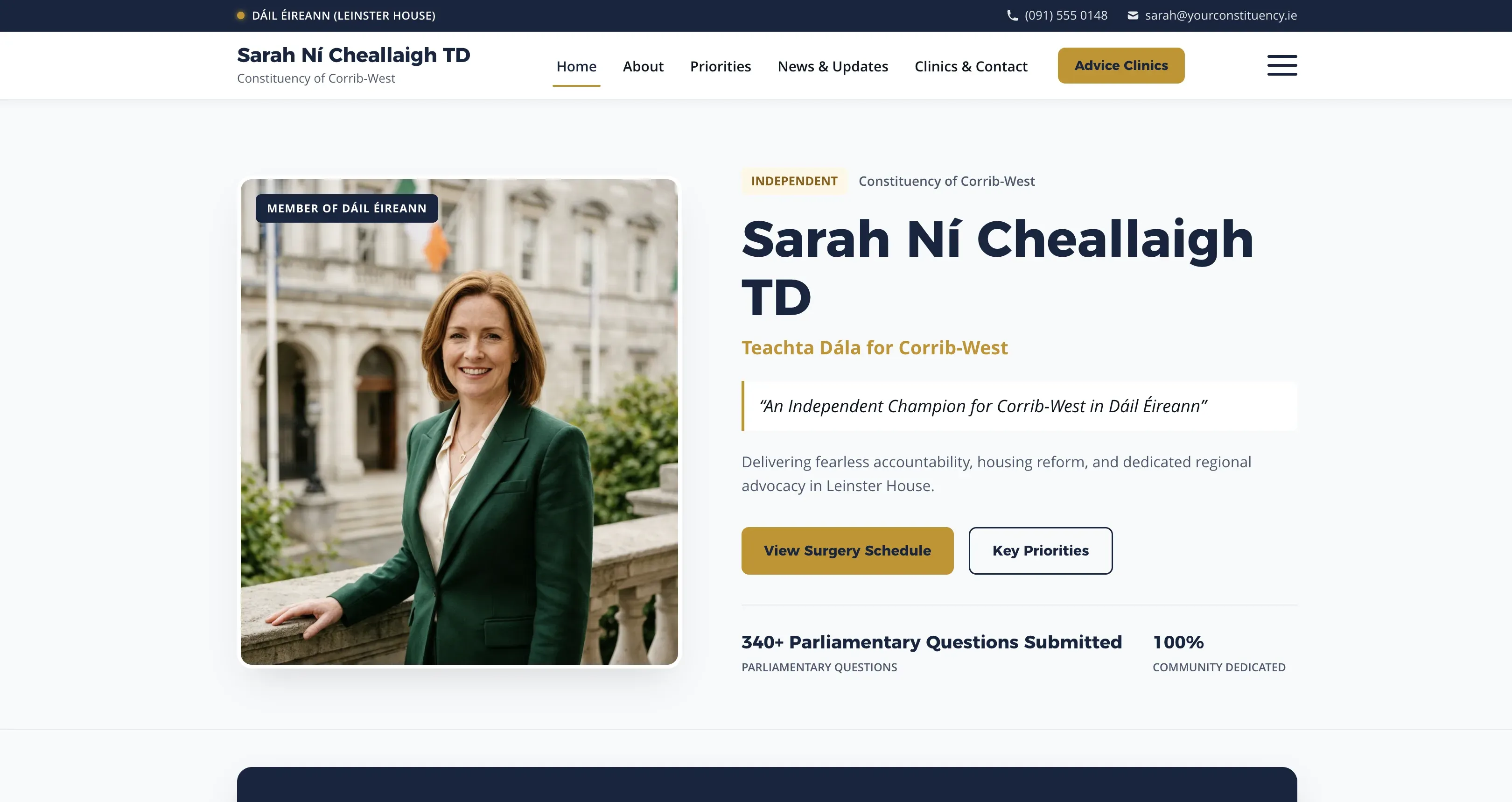 TD constituency site — homepage of the demonstration build