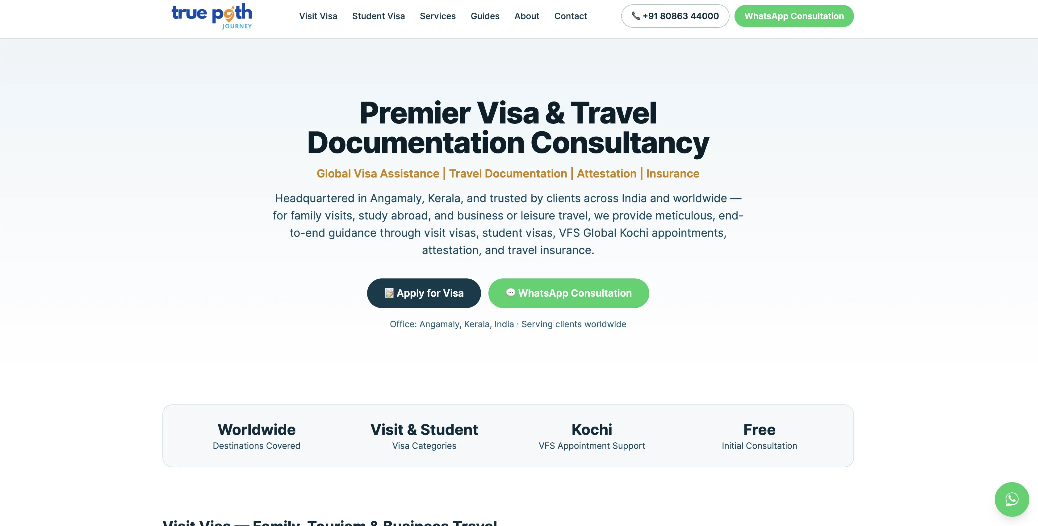 Homepage of the True Path Journey website